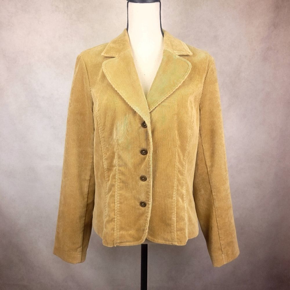 Requirements Tan Corduroy Buttondown Jacket Blazer Size Medium